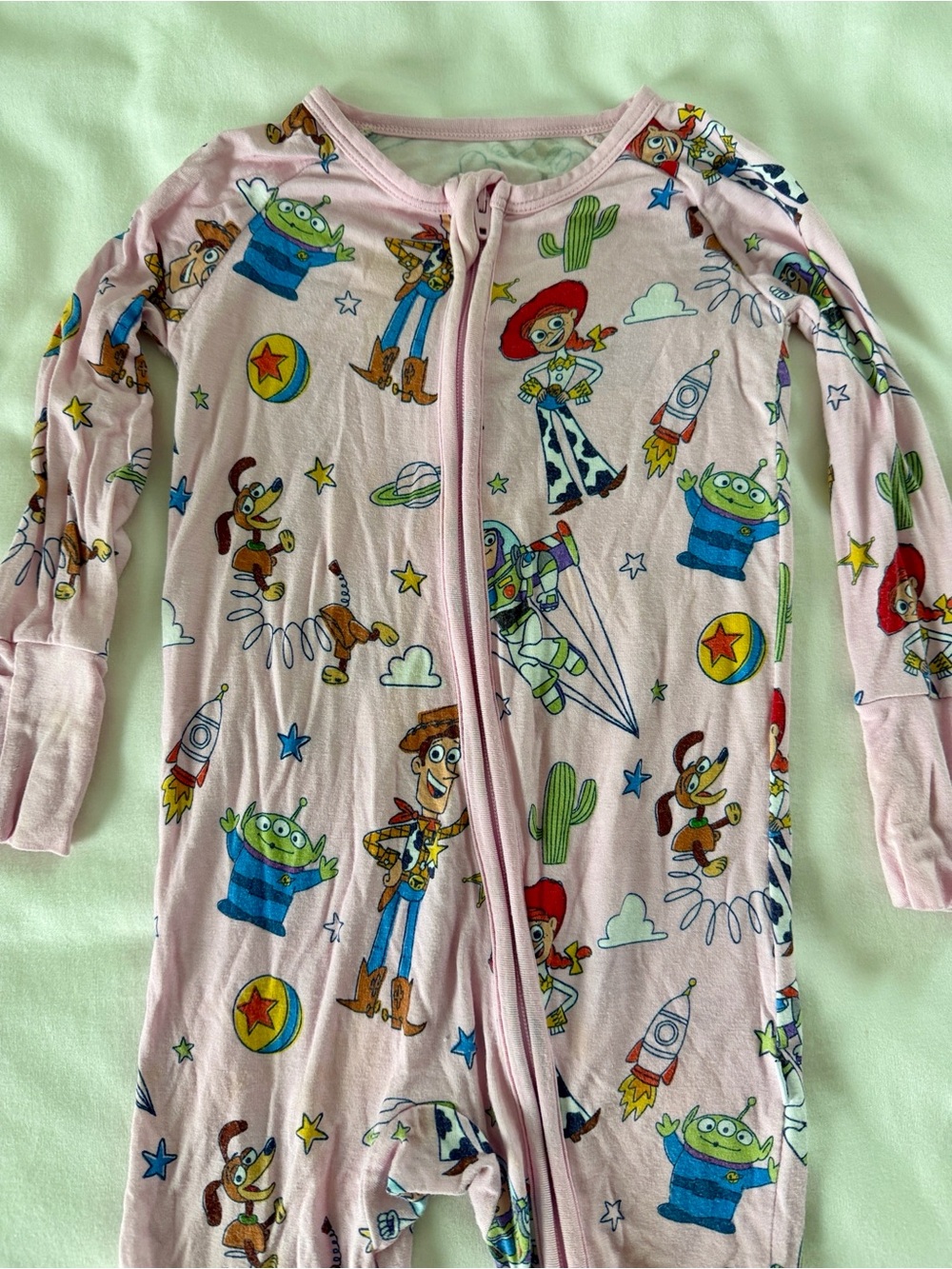 Little Sleepies x Disney Pink Toy Story Kids OnePiece Footed Pajama 6-12 months